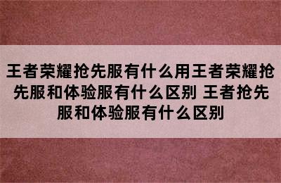 王者荣耀抢先服有什么用王者荣耀抢先服和体验服有什么区别 王者抢先服和体验服有什么区别